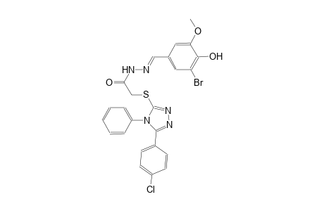 N'-[(E)-(3-bromo-4-hydroxy-5-methoxyphenyl)methylidene]-2-{[5-(4-chlorophenyl)-4-phenyl-4H-1,2,4-triazol-3-yl]sulfanyl}acetohydrazide