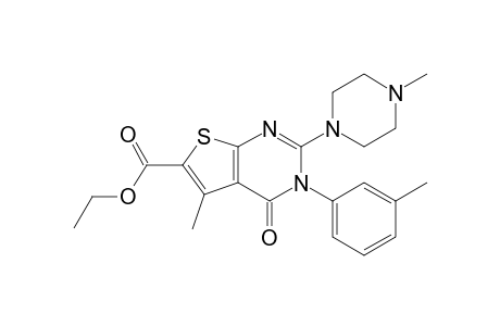 Ethyl 3,4-dihydro-5-methyl-2-(4-methylpiperazin-1-yl)-4-oxo-3-m-tolylthieno[2,3-d]pyrimidine-6-carboxylate