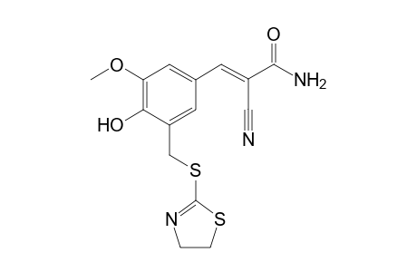 (E)-2-cyano-3-[3-(4,5-dihydro-1,3-thiazol-2-ylsulfanylmethyl)-4-hydroxy-5-methoxyphenyl]prop-2-enamide