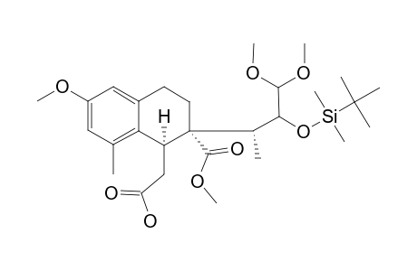 METHYL-(1SR,2SR,1'SR,2'RS)-1-CARBOXYMETHYL-6-METHOXY-2-(1,1-DIMETHOXY-2'-TERT.-BUTYLDIMETHYLSILYLOXY-BUT-3'-YL)-8-METHYL-1,2,3,4-TETRAHYDRO-2-NAPHTHOATE