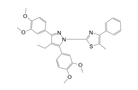 2-[3,5-bis(3,4-dimethoxyphenyl)-4-ethyl-1H-pyrazol-1-yl]-5-methyl-4-phenyl-1,3-thiazole