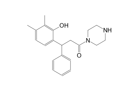 2,3-dimethyl-6-[3-oxo-1-phenyl-3-(1-piperazinyl)propyl]phenol