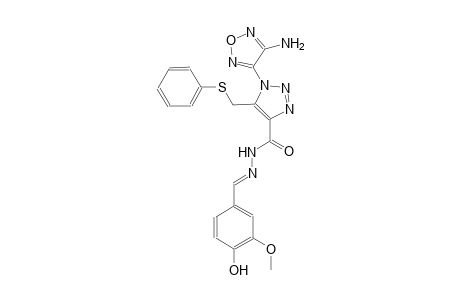 1-(4-amino-1,2,5-oxadiazol-3-yl)-N'-[(E)-(4-hydroxy-3-methoxyphenyl)methylidene]-5-[(phenylsulfanyl)methyl]-1H-1,2,3-triazole-4-carbohydrazide