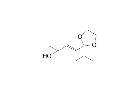 (E)-2-(3-Hydroxy-3-methyl-1-butenyl)-2-isopropyl-1,3-dioxolane