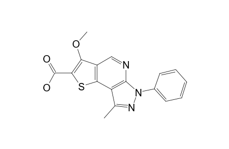 2-CARBOXY-3-METHOXY-6-PHENYL-8-METHYL-PYRAZOLO-[3,4-B]-THIENO-[2,3-D]-PYRIDINE