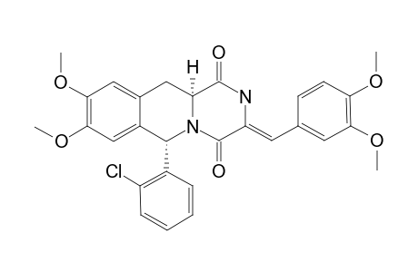 #9G;(+/-)-[6R*,11AS*,(3Z)]-6-(2-CHLOROPHENYL)-3-(3,4-DIMETHOXYBENZYLIDENE)-8,9-DIMETHOXY-2,3,11,11A-TETRAHYDRO-6H-PYRAZINO-[1,2-B]-ISOQUINOLINE-1,4-DIONE