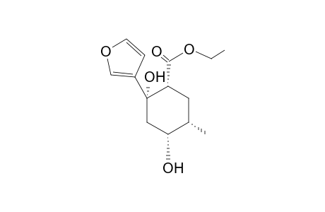 (1R,2S,4R,5S)-2-(3-furanyl)-2,4-dihydroxy-5-methyl-1-cyclohexanecarboxylic acid ethyl ester