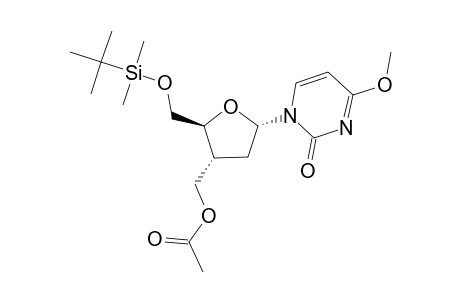 1-[3'-C-(ACETYLOXYMETHYL)-5'-O-(TERT.-BUTYLDIMETHYLSILYL)-2',3'-DIDEOXY-ALPHA-D-ERYTHRO-PENTOFURANOSYL]-4-METHOXYPYRIMIDIN-2(1H)-ONE