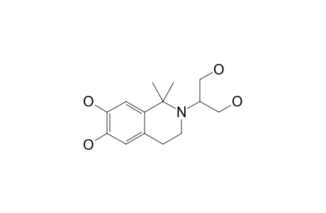 6,7-DIHYDROXY-1,1-DIMETHYL-N-(2'-GLYCERYL)-1,2,3,4-TETRAHYDROISOQUINOLINE