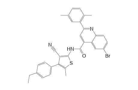 6-bromo-N-[3-cyano-4-(4-ethylphenyl)-5-methyl-2-thienyl]-2-(2,5-dimethylphenyl)-4-quinolinecarboxamide