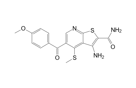 3-Amino-5-(4'-methoxybenzoyl)-4-(methylthio)thieno[2,3-b]pyridine-2-carboxamide