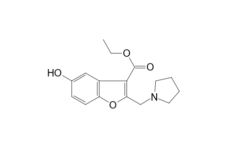 Benzofuran-3-carboxylic acid, 5-hydroxy-2-pyrrolidin-1-ylmethyl-, ethyl ester