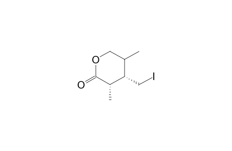 (3.alpha.,4.alpha.,6.alpha.)-4-Iodomethyl-3,5-dimethyltetrahydro-2H-pyran-2-one