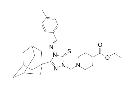 5-(1-ADAMANTYL)-4-(4-METHYLBENZYLIDENEAMINO)-2-(4-ETHOXYCARBONYL-1-PIPERIDYLMETHYL)-1,2,4-TRIAZOLINE-3-THIONE