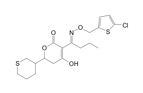 2H-Pyran-2-one, 3-[1-[[(5-chloro-2-thienyl)methoxy]imino]butyl]-5,6-dihydro-4-hydroxy-6-(tetrahydro-2H-thiopyran-3-yl)-