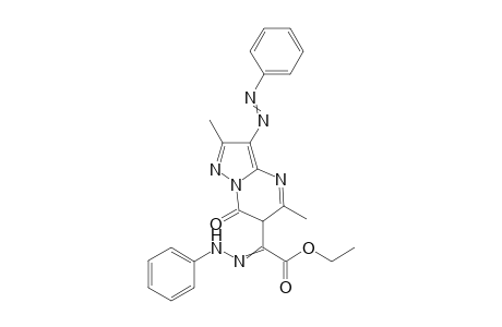 2,7-Dimethyl-8-phenylazo-3-[N-phenyl-1-ethoxycarbonyl-methanehydrazonoyl-pyrazolo-[1,5-a]pyrimidin-4(3H)-one