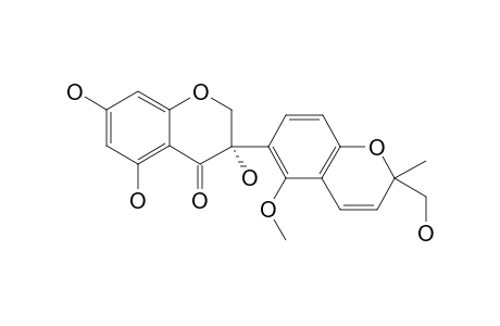 SOPHORONOL_B;3-S-3,5,7,4'''-TETRAHYDROXY-2'-METHOXY-2'',2''-DIMETHYLPYRANO-[5''.6'':3'.4']-ISOFLAVANONE