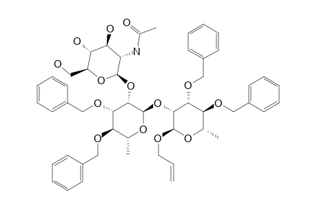 #26;ALLYL-(2-ACETAMIDO-2-DEOXY-BETA-D-GLUCOPYRANOSYL)-(1->2)-(3,4-DI-O-BENZYL-ALPHA-L-RHAMNOPYRANOSYL)-(1->2)-3,4-DI-O-BENZYL-ALPHA-L-RHAMNOPYRANOSIDE