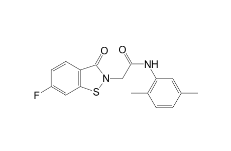 1,2-Benzisothiazole-2-acetamide, N-(2,5-dimethylphenyl)-6-fluoro-2,3-dihydro-3-oxo-