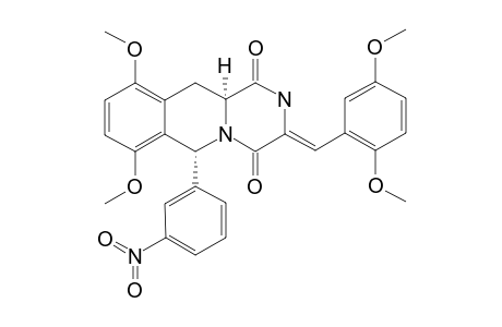 #9K;(+/-)-[6R*,11AS*,(3Z)]-3-(2,5-DIMETHOXYBENZYLIDENE)-7,10-DIMETHOXY-6-(3-NITROPHENYL)-2,3,11,11A-TETRAHYDRO-6H-PYRAZINO-[1,2-B]-ISOQUINOLINE-1,4-DIONE