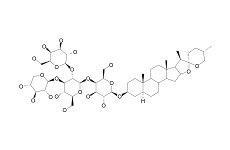 (22-S,25-S)-5-ALPHA-SPRIOSTAN-3-BETA-OL_3-O-[O-BETA-D-GALACTOPYRANOSYL-(1->2)-O-[BETA-D-XYLOPYRANOSYL-(1->3)]-O-BETA-D-GLUCOPYRANOSYL-(1->4)-BETA