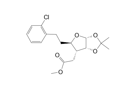 METHYL-(2'R,3'R,4'R,5'R)-2-[2'-(2-CHLOROPHENYL)-ETHYL-4',5'-ISOPROPYLIDENE-DIOXY-TETRAHYDRO-FURAN-3'-YL]-ACETATE