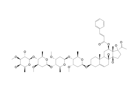 12-O-CINNAMOYLDEACETYLMETAPLEXIGENIN_3-O-BETA-D-GLUCOPYRANOSYL-(1->4)-BET-D-OLEANDROPYRANOSYL-(1->4)-BETA-D-CYMAROPYRANOSYL-(1->