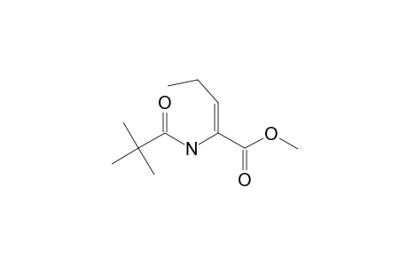 METHYL-(Z)-2-(N-PIVALOYLAMINO)-2-PENTENOATE;MAJOR_ISOMER