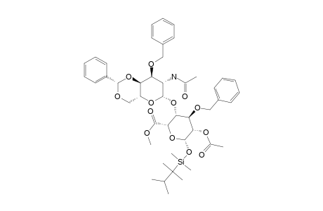 #17;METHYL-[DIMETHYLTHEXYLSILYL-4-O-(2-ACETAMIDO-3-O-BENZYL-4,6-O-BENZYLIDENE-2-DEOXY-ALPHA-D-GLUCOPYRANOSYL)-2-O-ACETYL-3-O-BENZYL-BETA-L-IDOPYRANOSID]-URONAT