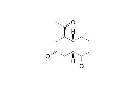 (+/-)-(1R*,2R*,6R*,7S*)-2-ACETYL-7-HYDROXYBICYCLO-[4.4.0]-DECAN-4-ONE