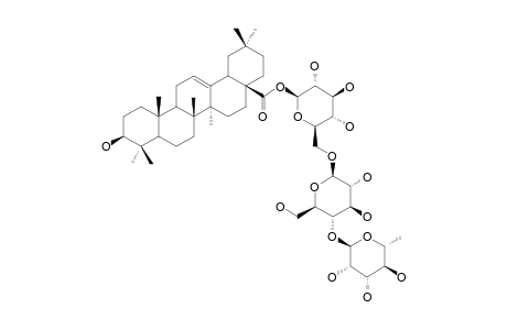 28-O-[RHAMNOPYRANOSYL-(1->4)-GLUCOPYRANOSYL-(1->6)-GLUCOPYRANOSYL]-OLEANOLIC-ACID-ESTER