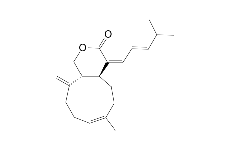 CORAXENIOLIDE-B;(4AS,11AR,4E,7E)-4,4A,5,6,9,10,11,11A-OCTAHYDRO-7-METHYL-11-METHYLIDENE-4-[(2E)-4-METHYLPENT-2-ENYLIDENE]-CYCLONONA-[C]-PYRAN-3-(1H)-ONE;COMPOU