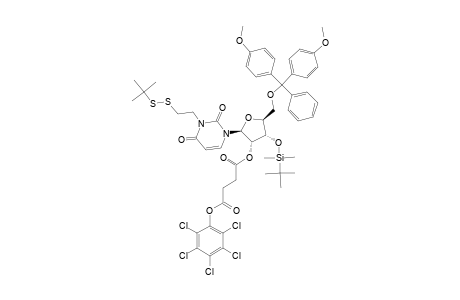 5'-O-(4,4'-DIMETHOXYTRITYL)-3'-O-(TERT.-BUTYLDIMETHYLSILYL)-N3-ETHYLURIDINE-2'-O-PENTACHLOROPHENYLSUCCINATE-TERT.-BUTYL-DISULFIDE