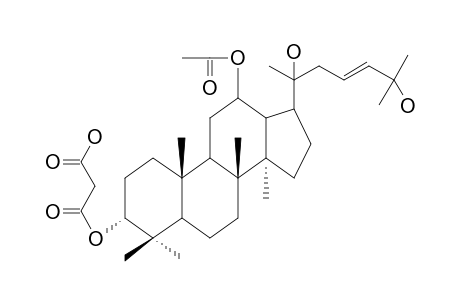 12-O-ACETYL-3-ALPHA,12-BETA,20(S),25-TETRAHYDROXY-DAMMAR-23(E)-EN-3-YL_HYDROGEN_PROPANEDIONATE