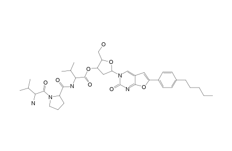 3-[2'-DEOXY-3'-O-(VALYLPROLYLVALYL)-BETA-D-RIBOFURANOSYL]-6-(PARA-PENTYLPHENYL)-2,3-DIHYDROFURO-[2.3-D]-PYRIMIDIN-2-ONE