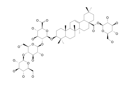 POLYSCIASAPONIN-P1;3-O-BETA-[GLUCOPYRANOSYL-(1->4)-GLUCOPYRANOSYL-(1->2)-GLUCURONOPYRANOSYL]-OLEANOLIC-ACID-28-O-GLUCOPYRANOSYLESTER