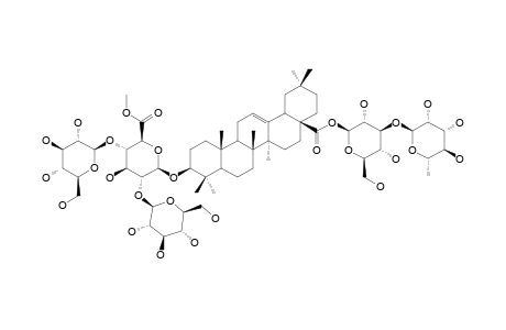 POLYSCIOSIDE-H-METHYLESTER;3-O-[BETA-D-GLUCOPYRANOSYL-(1->4)-[BETA-D-GLUCOPYRANOSYL-(1->2)]-(6-O-METHYL)-BETA-D-GLUCURONOPYRANOSYL]-OLEANOLIC-AC