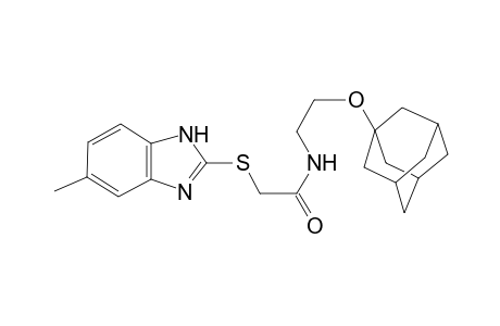 N-[2-(1-adamantyloxy)ethyl]-2-[(6-methyl-1H-benzimidazol-2-yl)sulfanyl]acetamide