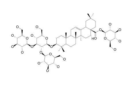 ARALIA-SAPONIN-V;3-O-[BETA-D-GLUCOPYRANOSYL-(1->2)-[BETA-D-GLUCOPYRANOSYL-(1->3)]-BETA-D-GLUCOPYRANOSYL]-OLEANOLIC-ACID-28-O-BETA-D-GLUCOPYRANOSYL-