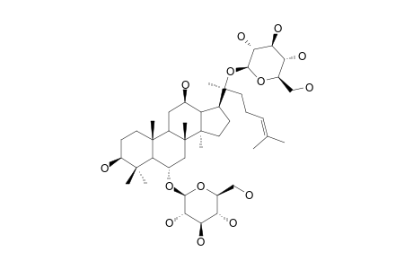 6-O-BETA-D-GLUCOPYRANOSYL-20-O-BETA-D-GLUCOPYRANOSYL-3-BETA,6-ALPHA,12-BETA,20(S)-TRIHYDROXYDAMMAR-24-ENE;RG(1)