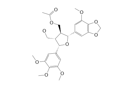 7,8-TRANS-8,8'-TRANS-7',8'-CIS-7-(5-METHOXY-3,4-METHYLENEDIOXYPHENYL)-7'-(2,4,5-TRIMETHOXYPHENYL)-8-ACETOXYMETHYL-8'-HYDROXYMETHYLTETRAHYDROFURAN