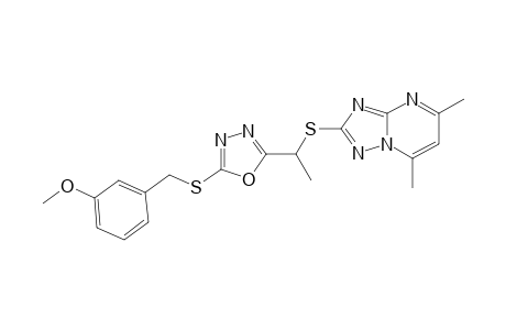 2-(1-(5-(3-methoxybenzylthio)-1,3,4-oxadiazol-2-yl)-ethylthio)-5,7-dimethyl-1,2,4-triazolo[1,5-a]pyrimidine