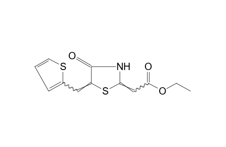 4-OXO-5-(2-THENYLIDENE)-DELTA^2^,^alpha-THIAZOLIDINEACETIC ACID, ETHYL ESTER