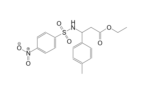 ethyl 3-(4-methylphenyl)-3-{[(4-nitrophenyl)sulfonyl]amino}propanoate