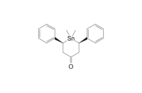 CIS-1,1-DIMETHYL-2,6-DIPHENYL-1-STANNACYCLOHEXAN-4-ONE