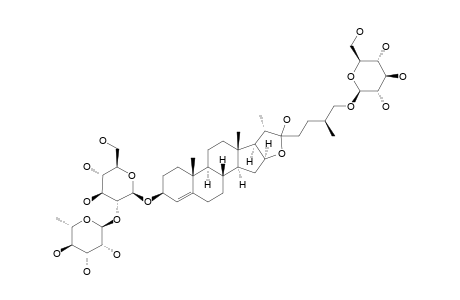 TRIGONEOSIDE-XIIB;26-O-BETA-D-GLUCOPYRANOSYL-(25R)-FUROST-4-ENE-3-BETA,22-XI,26-TRIOL-3-O-ALPHA-L-RHAMNOPYRANOSYL-(1->2)-BETA-D-GLUCOPYRANOSIDE