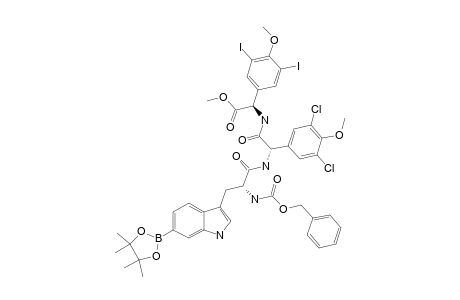 #6A;(R,S,R)-6-(4,4,5,5-TETRAMETHYL-[1,3,2]-DIOXABOROLAN-2-YL)-N-CARBOBENZYLOXY-TRYPTOPHYL-3',5'-DICHLORO-4'-METHOXYPHENYLGLYCYL-3',5'-DIIODO-4'-METHOXYPHENYLGL