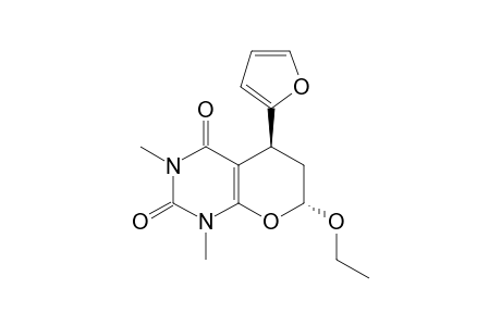 TRANS-(5RS,7RS)-7-ETHOXY-5-(2-FURYL)-1,5,6,7-TETRAHYDRO-1,3-DIMETHYL-2H-PYRANO-[2,3-D]-PYRIMIDINE-2,4(3H)-DIONE