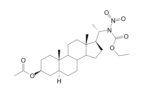 Carbamic acid, [(3.beta.,5.alpha.,20S)-3-(acetyloxy)pregnan-20-yl]nitro-, ethyl ester