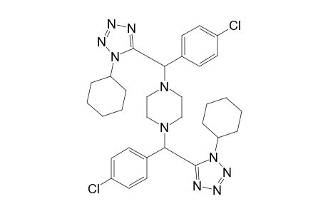 1,4-Bis((4-chlorophenyl)(1-cyclohexyl-1H-tetrazol-5-yl)methyl) piperazine